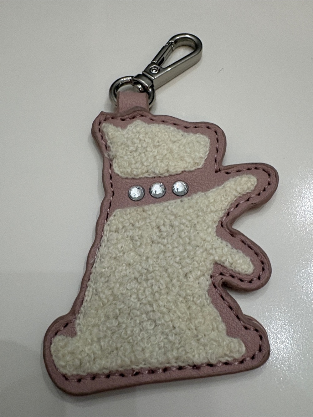 Juicy Couture Pink and Cream Scottie Dog Bag Charm Keychain